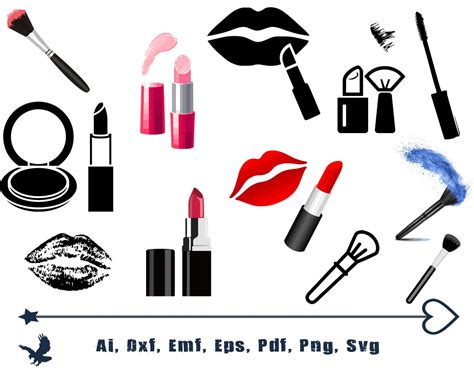 Makeup Svg Bundle Lipstick Svg Mascara Svg Nail Polish Svg Etsy