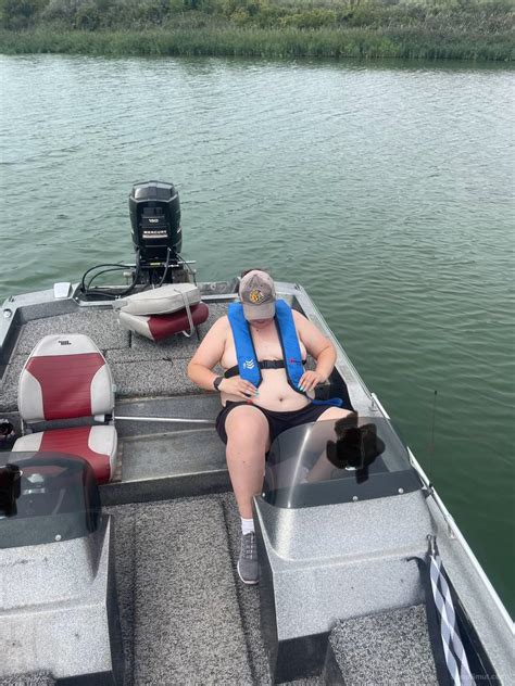 Fishing With Hubby On Boat Naked At The Lake