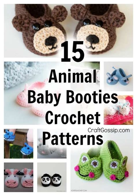 Crochet Patterns – 15 Animal Baby Booties – Crochet