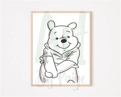 Winnie the Pooh Sketch Art Print - Etsy