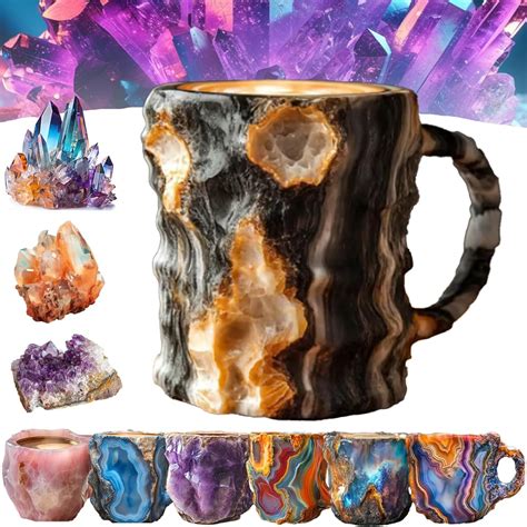 Amazon Mineral Crystal Coffee Mugs 2024 New Multi Colored