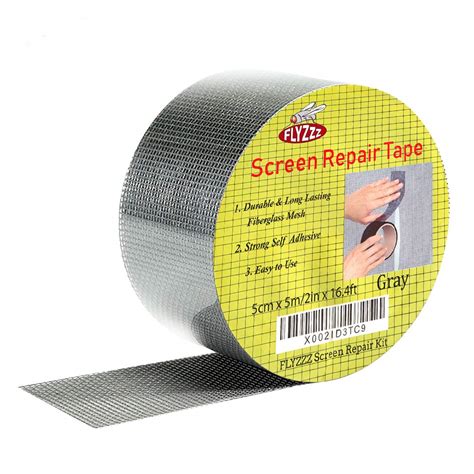 Flyzzz Window Screen Repair Kit Tape With Stitching Thread Gray 16 4ft Waterproof 3 Layer