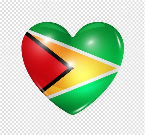 Amor Guyana S Mbolo Icono De La Bandera Del Coraz N D Archivo Psd