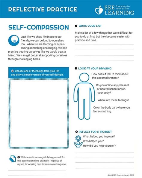 Printable Self Compassion Worksheet Self Love Journal 48 Off