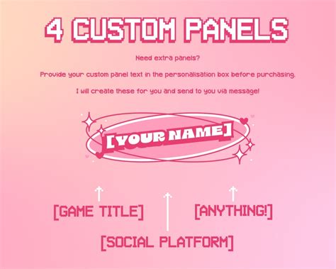 Cute Pink Twitch Panels 40 Panels Custom Twitch Panels Y2K Retro ...