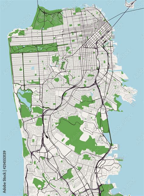 map   city  san francisco usa stock vector adobe stock