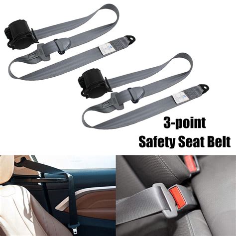 2 Set Universal Car Seat Belt 3 Point Retractable Car Safety Belt