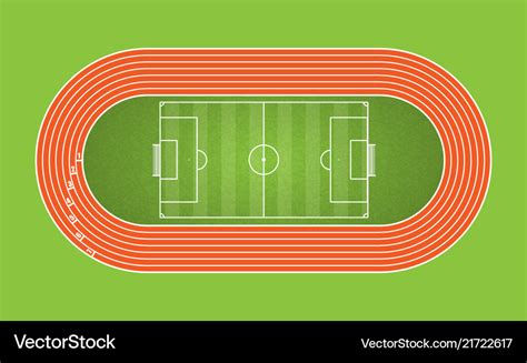 Running Track And Football Arena Top View Of Vector Image