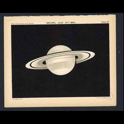 C 1910 SATURN Lithograph Original Antique Print Astronomy Etsy