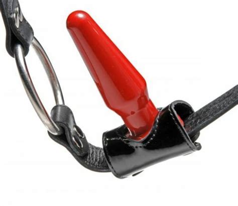 Premium Leather Locking Penis Ring And Anal Butt Plug Harness Male