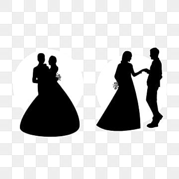 Illustration Vectorielle De Mariage Couple Silhouette Design PNG