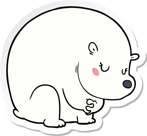 Sticker Of A Cute Cartoon Polar Bear 10378763 Vector Art At Vecteezy