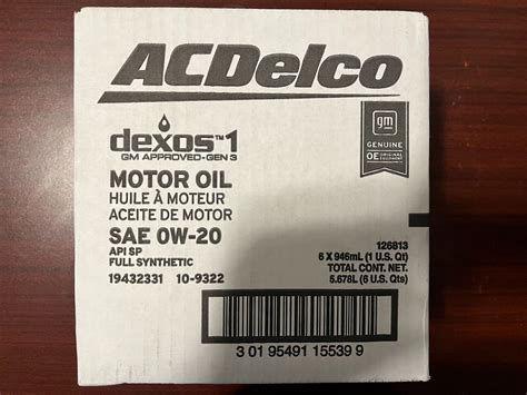 Ac Delco Api Sp Full Synthetic Sae W Gen Dexos Motor Oil