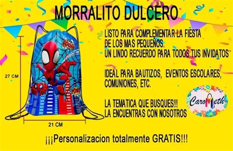 Morralitos Dulceros Spiderman Infantil Personalizados En Venta En