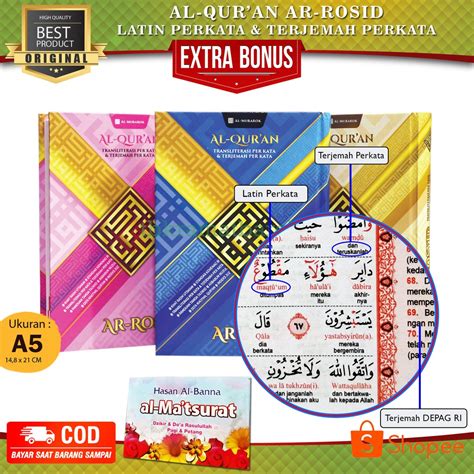 Al Quran Translation Latin Words Per Tajweed Code Ar Rosyid Medium Size