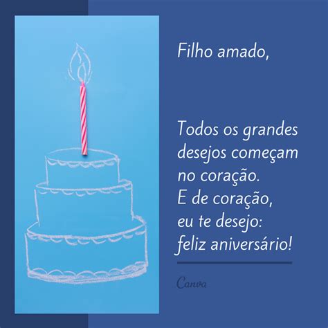 Mensagem de Feliz de Aniversário para Filho Frases e Imagens Canva