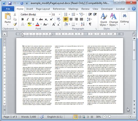 modifyPageLayout Modifies the Word document layout - Javadocx