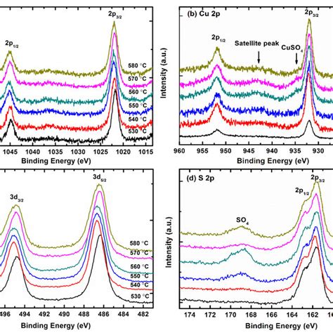 High Resolution Xps Spectra Of A Zn 2p B Cu 2p C Sn 3d And D