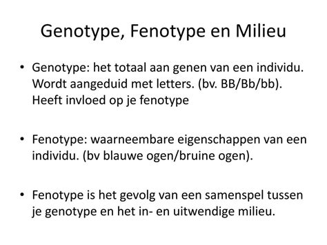 H Erfelijkheid Genen Chromosomen Dna Genotype Fenotype