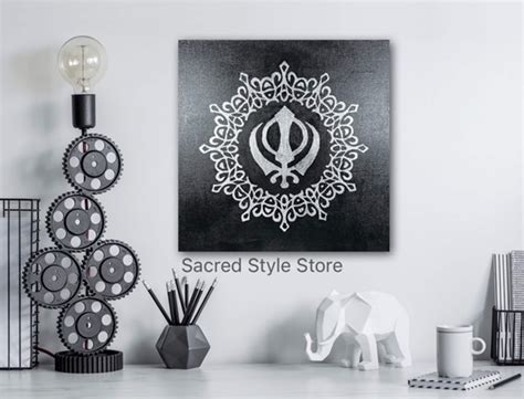 Hand Made Khanda Mandala Sikh Art Home Deco Wall Hanging Etsy