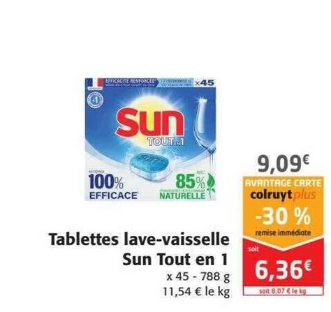 Promo Tablettes Lave Vaisselle Sun Tout En Chez Colruyt