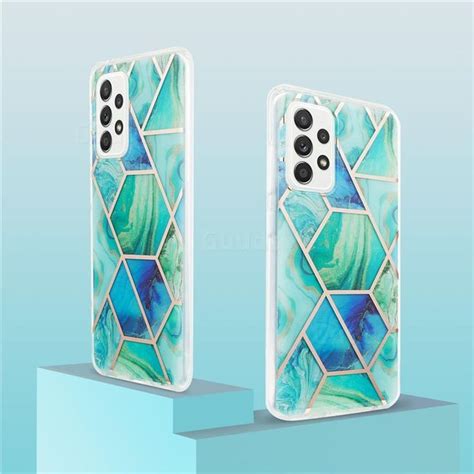 Green Glacier Marble Pattern Galvanized Electroplating Protective Case