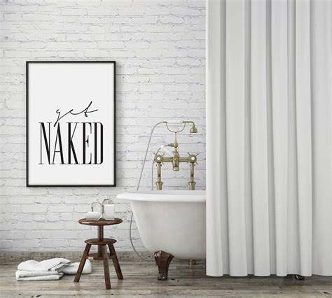 Get Naked Poster Printable File Bathroom Prints Bathroom Etsy