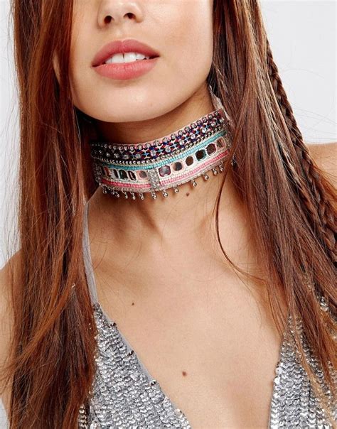 Asos Statement Neon Festival Choker Necklace Multi Chokers Choker Necklace Necklace