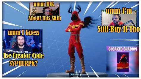 Streamers React To Cloaked Shadow Skin Fortnite Worst Skin Youtube