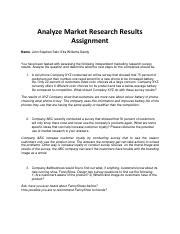 Mkt241 Document AnalyzeMarketResearchResultsAssignment Pdf Analyze