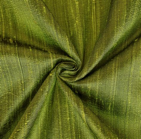 Olive Green Silk Fabric By The Yard 41 Inch Olive Green Dupioni Silk