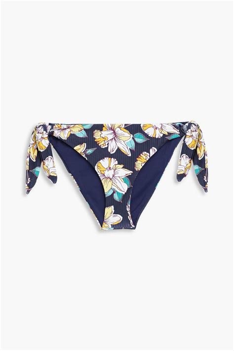 EBERJEY Floral Print Ribbed Low Rise Bikini Briefs THE OUTNET