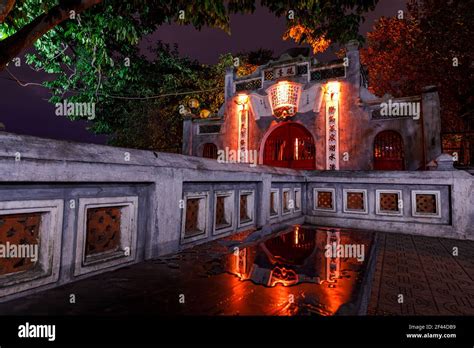 The Ngoc Son Temple of Lake Hoan Kiem in Hanoi in Vietnam Stock Photo ...