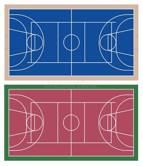 Diseño De Canchas De Voleibol Multipropósito Stock De Ilustración