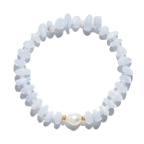 Shop Tinkalink May Birthstone Blue Lace Agate Crystal Bracelet