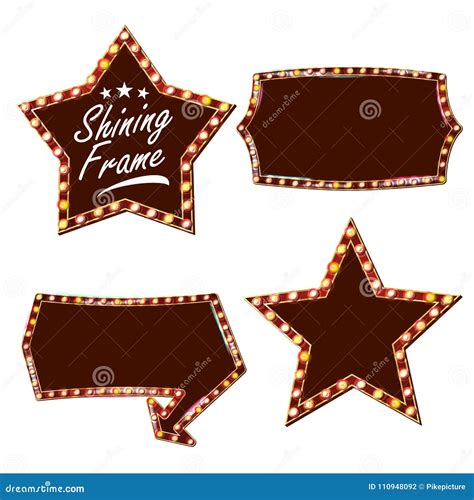 Star Billboard Vector. Shining Light Sign Board. Realistic Shine Lamp ...