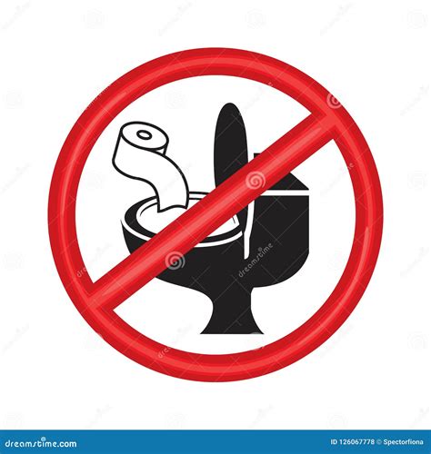 No Toilet Littering Sign Vector Illustration On White Background Wc