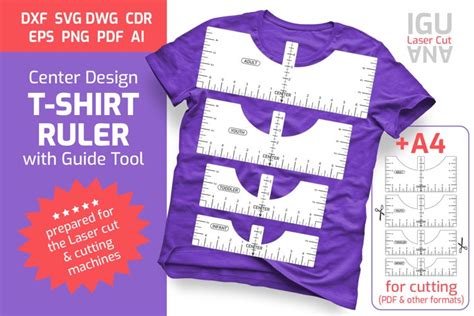 T Shirt Ruler Center Design Svg Alignment Placement Tool Dxf