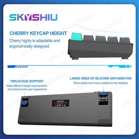 Skyshiu Sk V Mechanical Keyboard Key Hot Swap Dustproof Red Switch High Gloss Rgb Light