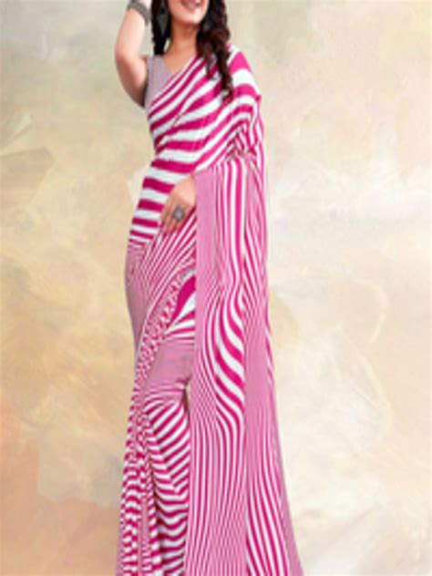 Buy Kasak Striped Poly Crepe Saree Sarees For Women 26511430 Myntra