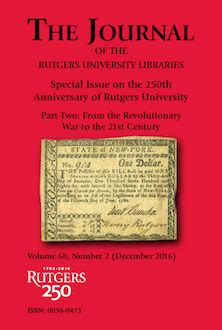 The Journal of the Rutgers University Libraries