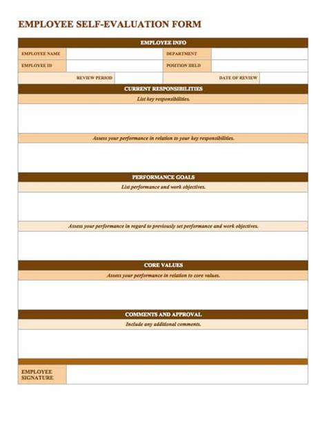 Employee Performance Review Template Word Free