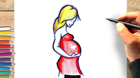 Comment Dessiner Une Femme Enceinte Dessin Facile Youtube