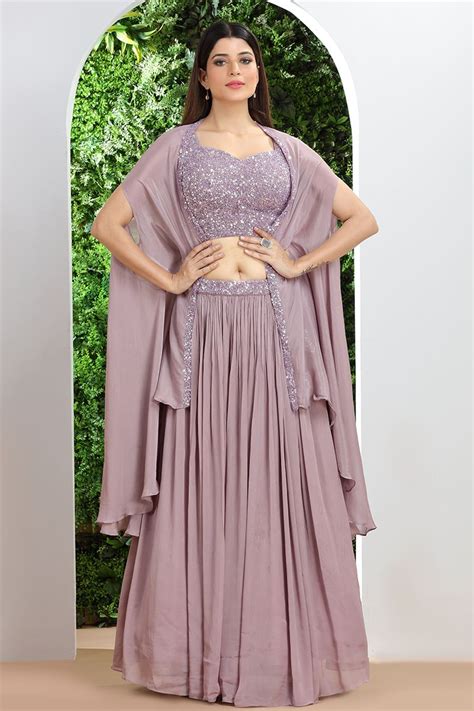 Beautiful Lilac Colored Designer Lehenga Choli