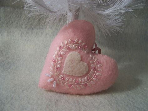 Pink Felt Heart Ornament