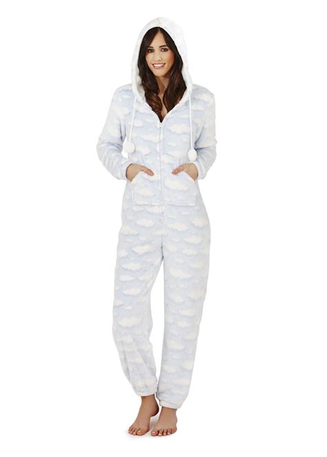 Ladies Womens Snug Onesie Adult All In One Fleece Zip Jumpsuit Pyjamas