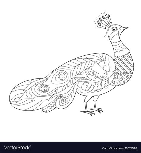 Peacock Clipart Black