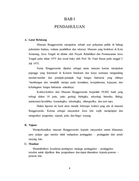 Laporan Kunjungan Museum Ronggowarsito Pdf