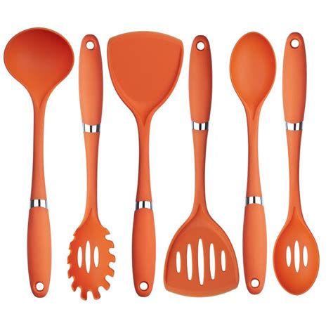 Culinary Edge 6 Piece Nylon Utensil Set In Orange 40206orange The