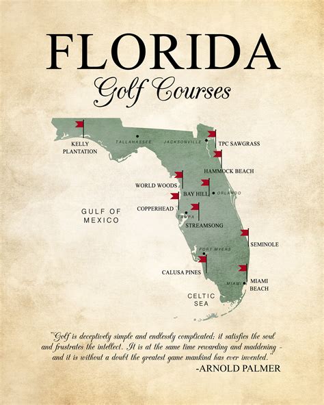 Map Florida Golf Courses - Allyce Maitilde